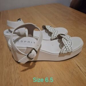 Esprit Cream Wedge Sandals